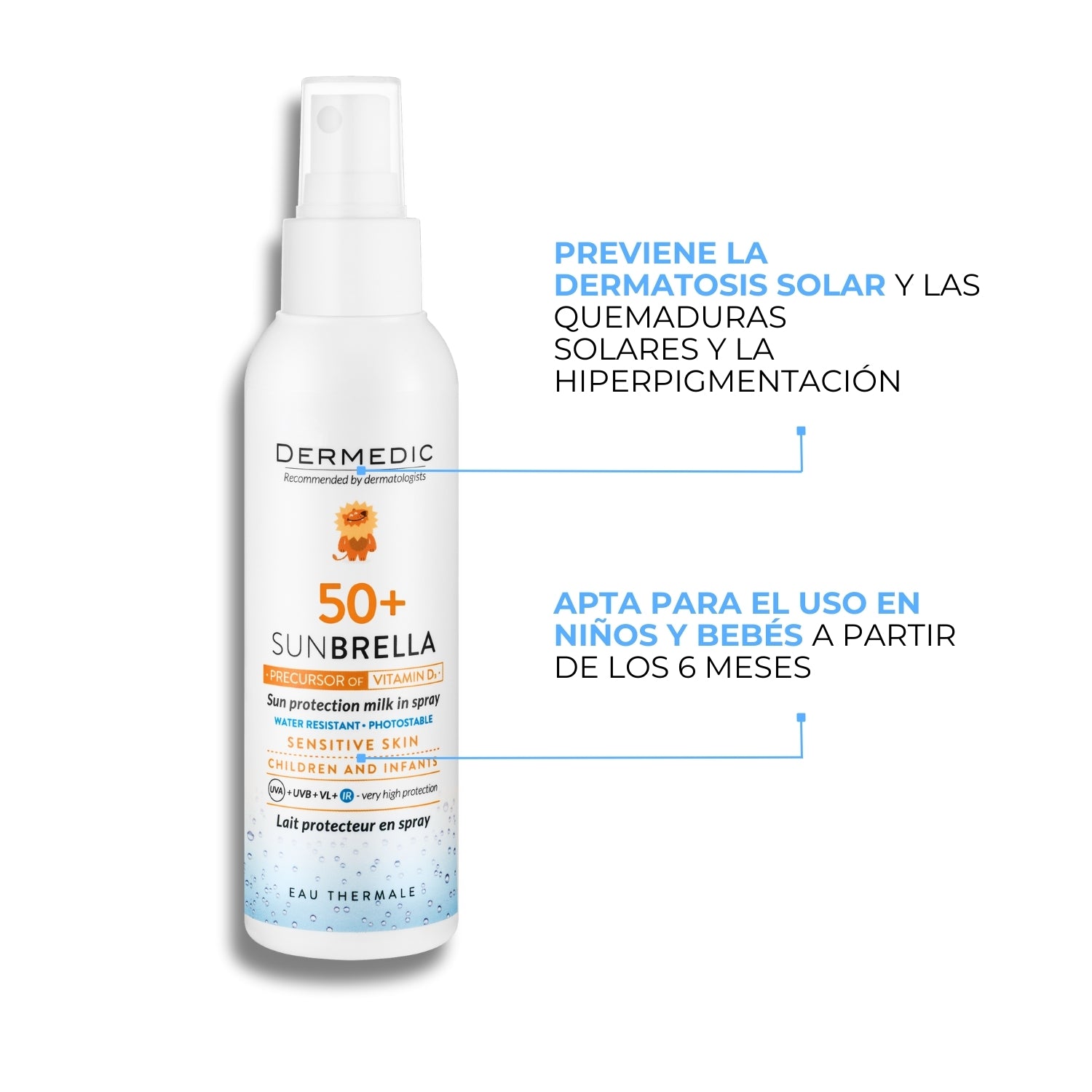 Loción Solar Spray Baby SPF 50+ | Dermedic - Imagen 2