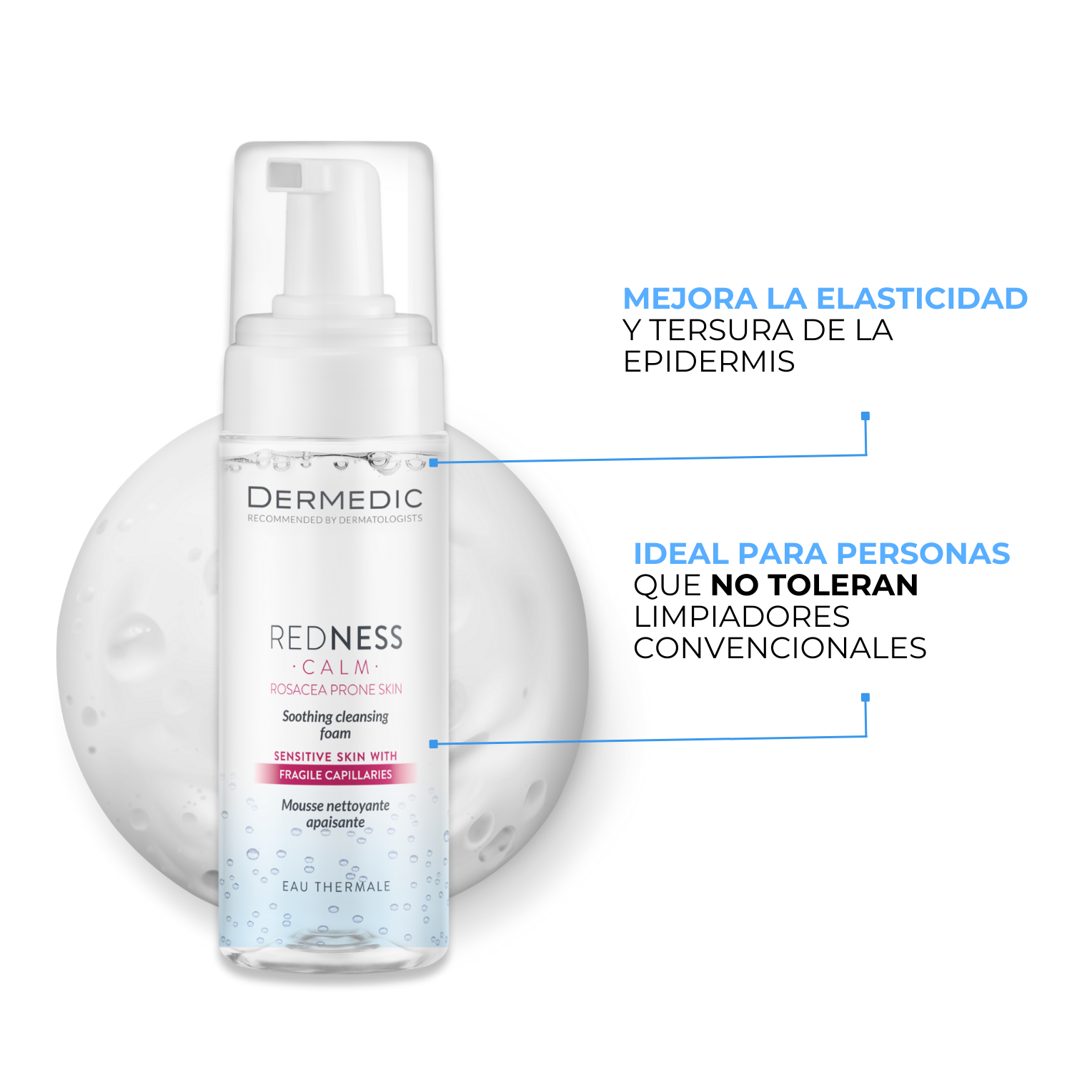 Espuma Limpiadora Hidratante y Calmante - REDNESS | Dermedic - Imagen 3