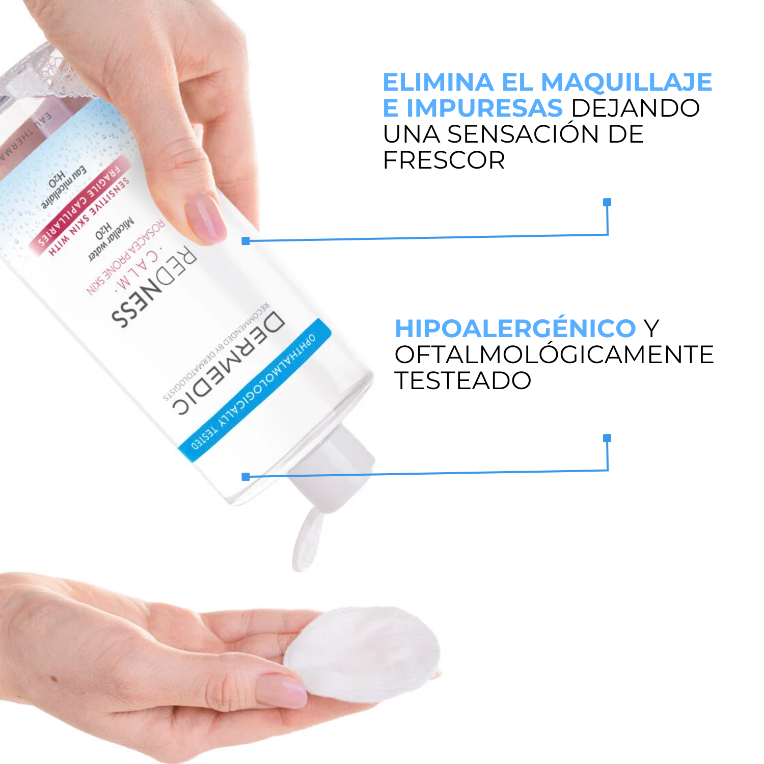 Agua Micelar H2O - REDNESS | Dermedic - Imagen 3
