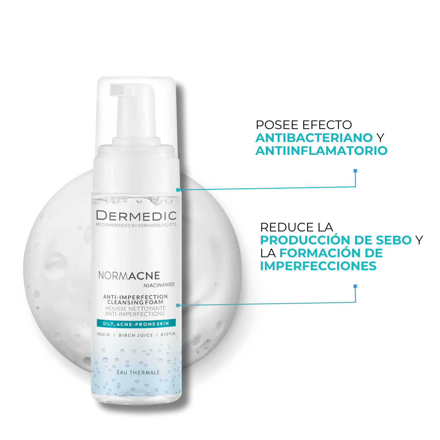 Espuma Limpiadora anti-imperfecciones - NORMACNE | Dermedic - Imagen 2