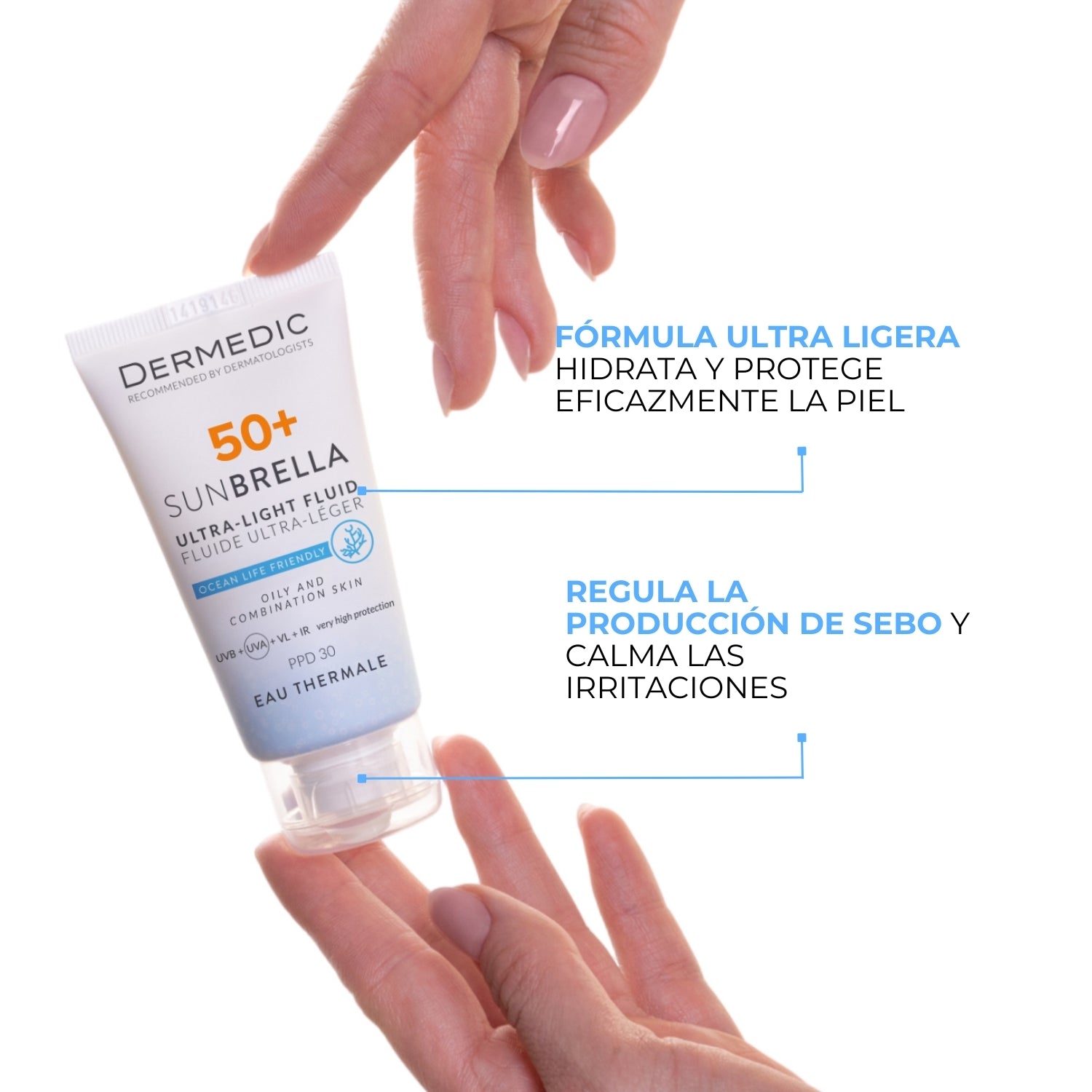 Fluido Ultraligero SPF 50+ Piel Grasa y Mixta - SUNBRELLA | Dermedic - Imagen 2
